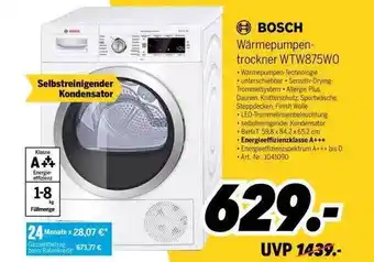 MEDIMAX Bosch Wärmepumpentrockner Wtw875wo Angebot