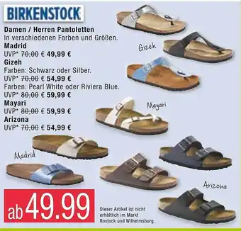 Marktkauf Birkenstock Damen-herren Pantoletten, Madrid, Gizeh, Mayari, Arizona Angebot