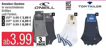 Marktkauf O'neill, His Oder Tom Tailor Sneaker-socken Angebot