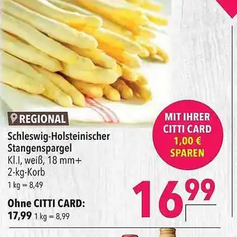 CITTI Markt Schleswig-holsteinischer Stangenspargel Angebot