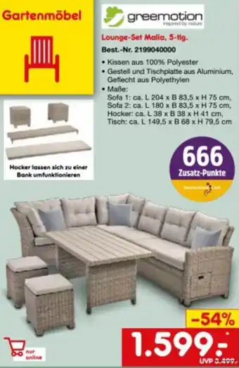 Netto Marken-Discount greemotion Lounge Set Malia, 5-tlg. Angebot