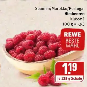 REWE Spanien/Marokko/Portugal Himbeeren 125g Angebot