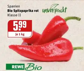 REWE Rewe Bio Spanien Bio Spitzpaprika rot 1kg Angebot