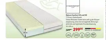 Matratzen Concord H Manufaktur Nature Comfort H2 Und H3 Kaltschaum Angebot