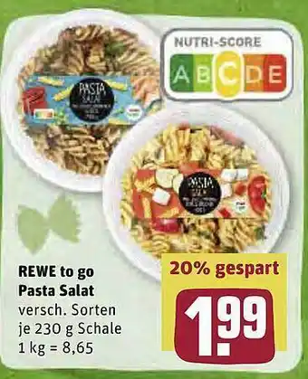 REWE Rewe To Go Pasta Salat Angebot