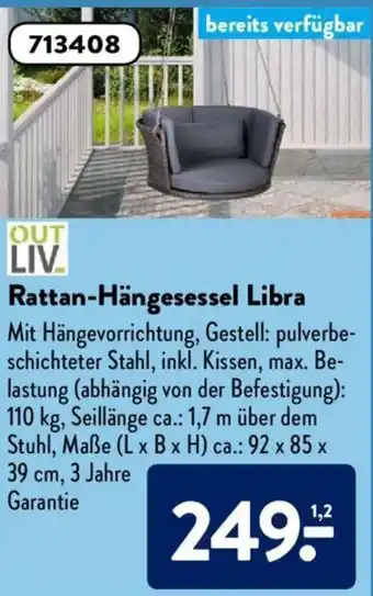 Aldi Süd OUTLIV Rattan-Hangesessel Libra Angebot