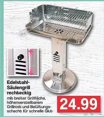 Famila Nord West Edelstahl Säulengrill Rechteckig Angebot