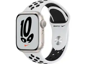 Saturn Apple watch series 7 nike (gps) 41mm smartwatch fluorelastomer, 130 - 200 mm, armband: pure platinum/schwarz, gehäuse: polars Angebot