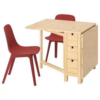 IKEA Norden / odger tisch und 2 stühle birke/rot Angebot