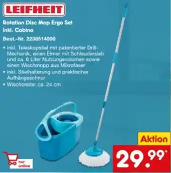 Netto Marken-Discount Leifheit Rotation Disc Mop Ergo Set inkl. Cabino Angebot