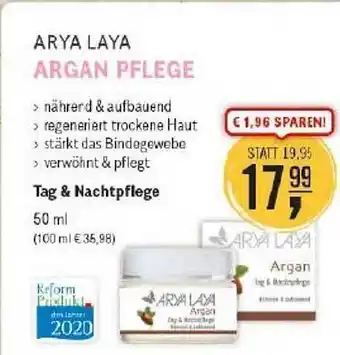 Reformhaus Bacher Arya Laya Tag und Nachtpflege Angebot