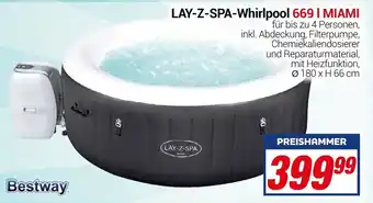 CENTERSHOP Bestway Lay-Z Spa Whirlpool 669 L Miami Angebot