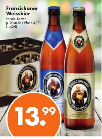 Trink und Spare Franziskaner Weissbier 20*500 ml Angebot