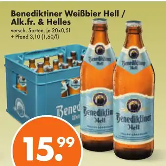 Trink und Spare Benediktiner WeiBbier Hell / alk.fr. & Helles 20*500 ml Angebot