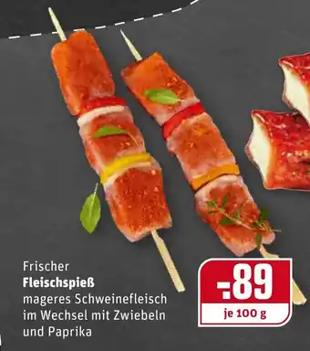 REWE Frischer Fleischspieß 100g Angebot