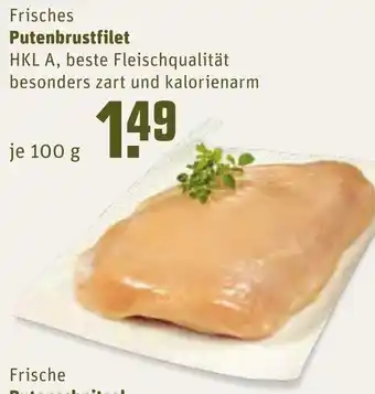 REWE Frisches Putenbrustfilet 100g Angebot