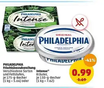 PENNY Philadelphia Frischkäsezubereitung Oder Intense Angebot