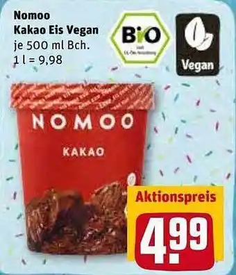 REWE Kaufpark Nomoo Kakao Eis Vegan Angebot