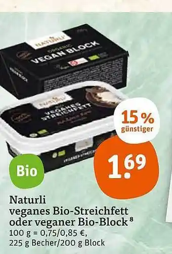 tegut Naturli Veganes Bio-streichfett Oder Veganer Bio-block Angebot