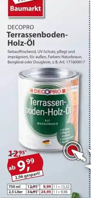 Sonderpreis Baumarkt Decopro Terrassenboden-holz-öl Angebot