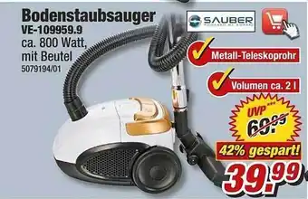 Poco Sauber Bodenstaubsauger Ve-109959.9 Angebot