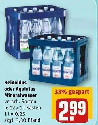 REWE Kaufpark Reinoldus Oder Aquintus Mineralwasser Angebot