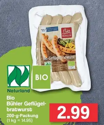 Famila Nord West Naturland Bio Bühler Geflügelbratwurst 200 g Packung Angebot