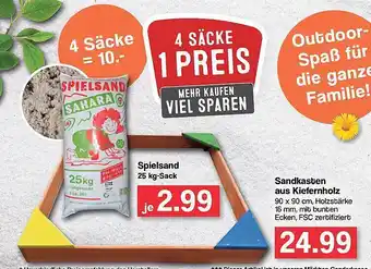 Famila Nord West Sandkasten Aus Kiefernholz Spielsand 25 Kg-sack Angebot