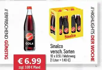 Getränkehaus Sinalco Verschiedene Sorten Angebot