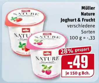 REWE Müller Nature Joghurt & Frucht 150g Becher Angebot