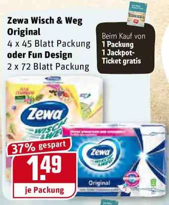 REWE Zewa Wisch&Weg Original oder Fun Design Angebot