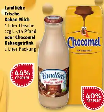 REWE Landliebe Frische Kakao Milch 1L oder Chocomel Kakaogetränk 1L Angebot