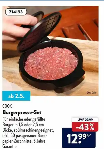 Aldi Nord Cook Burgerpresse-set Angebot