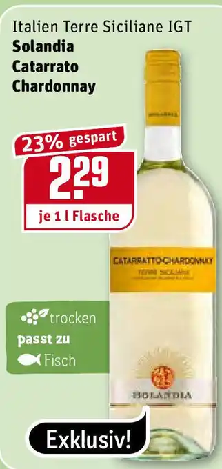 REWE Italien Terre Siciliane IGT Solandia Catarrato Chardonnay 1L Angebot