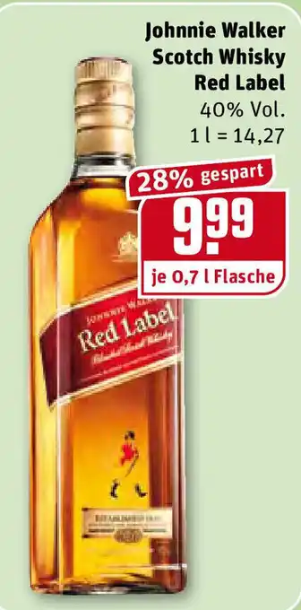 REWE Johnnie Walker Scotch Whisky Red Label 0,7L Angebot