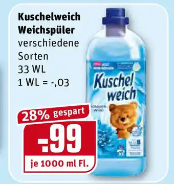 REWE Kuschelweich Weichspüler 1000ml Angebot