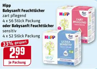 REWE Hipp Babysanft Feuchttücher oder Babysanft Feuchttücher Angebot