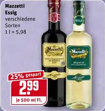 REWE Mazzetti Essig 500ml Angebot