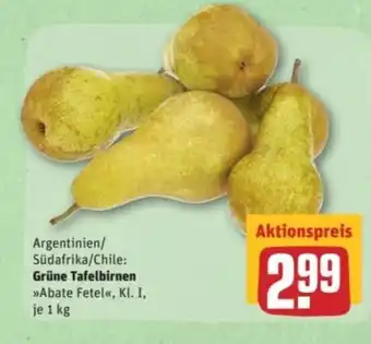 REWE Center Tafelbirnen grune 1kg Angebot