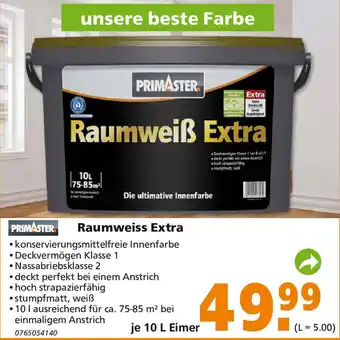 Globus Baumarkt Primaster Raumweiss Extra 10 L Eimer Angebot