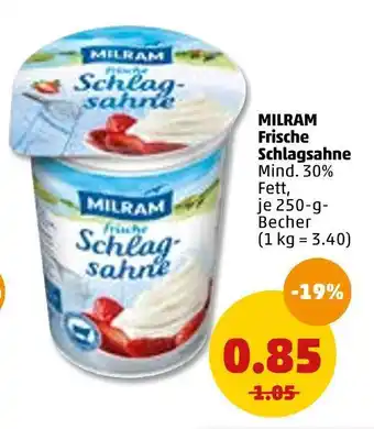 PENNY Milram frische schlagsahne Angebot