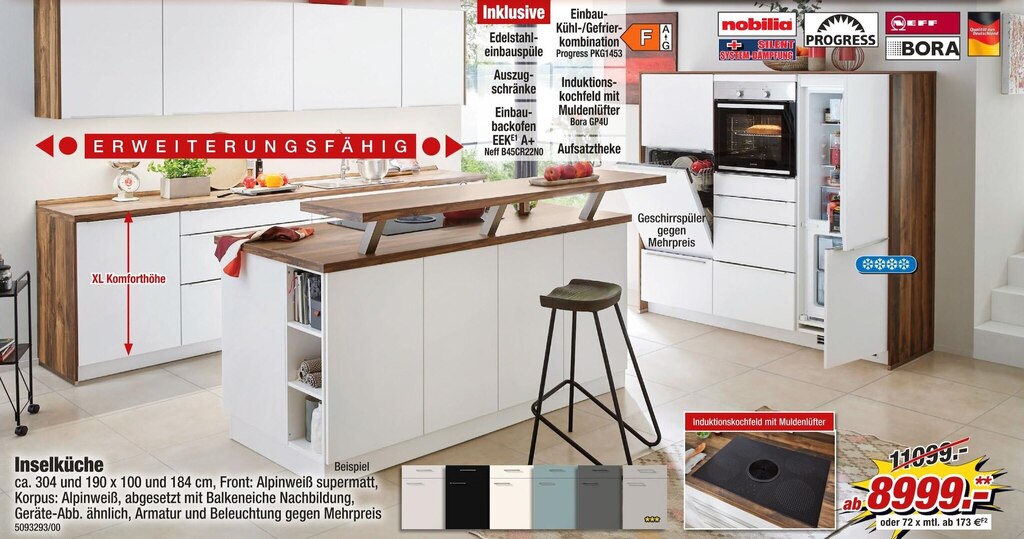 Nobilia inselküche Angebot bei Poco