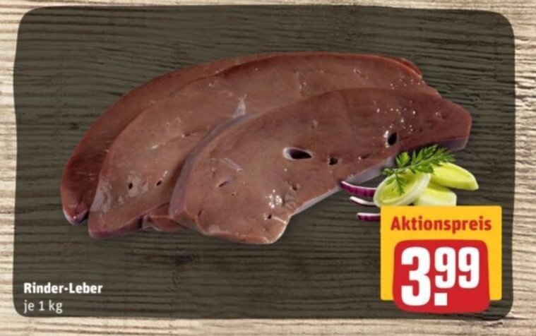 Rinder-Leber 1kg Angebot bei REWE Center
