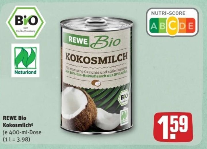 REWE Bio Kokosmilch 400ml Angebot bei REWE Center