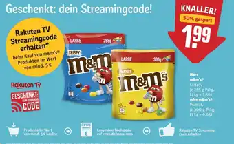 REWE Center Mars, M&M's, Crispy 255g o. M&M's Peanut 300g Angebot