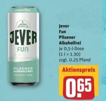 REWE Center Jever Fun Pilsener 500ml Angebot