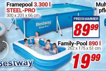 CENTERSHOP Framepool 3.300 L Steel Pro oder Family Pool 890 L Angebot