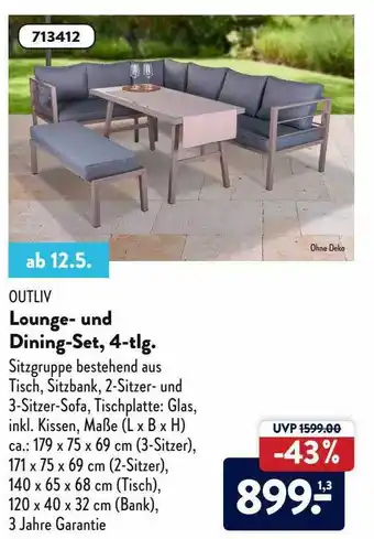 Aldi Nord Outliv Lounge-und Dining-set 4-tlg Angebot