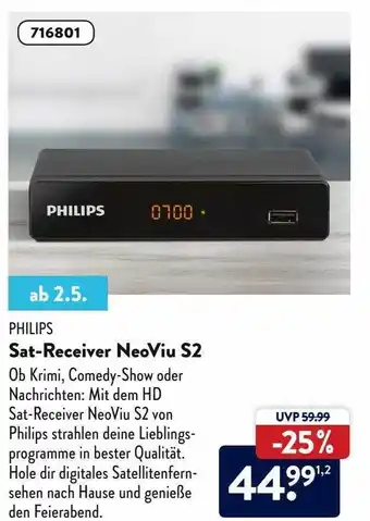 Aldi Nord Philips Sat-receiver Neoviu S2 Angebot