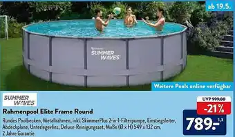 Aldi Nord Summer Waves Rahmenpool Elite Frame Round Angebot